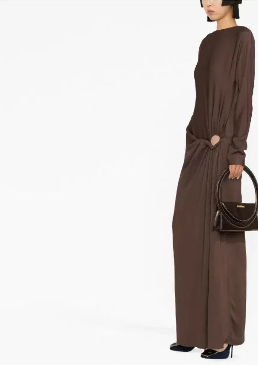 Christopher Esber Ruched Twisted Column Dress in Chocolate Size 6 photo 2
