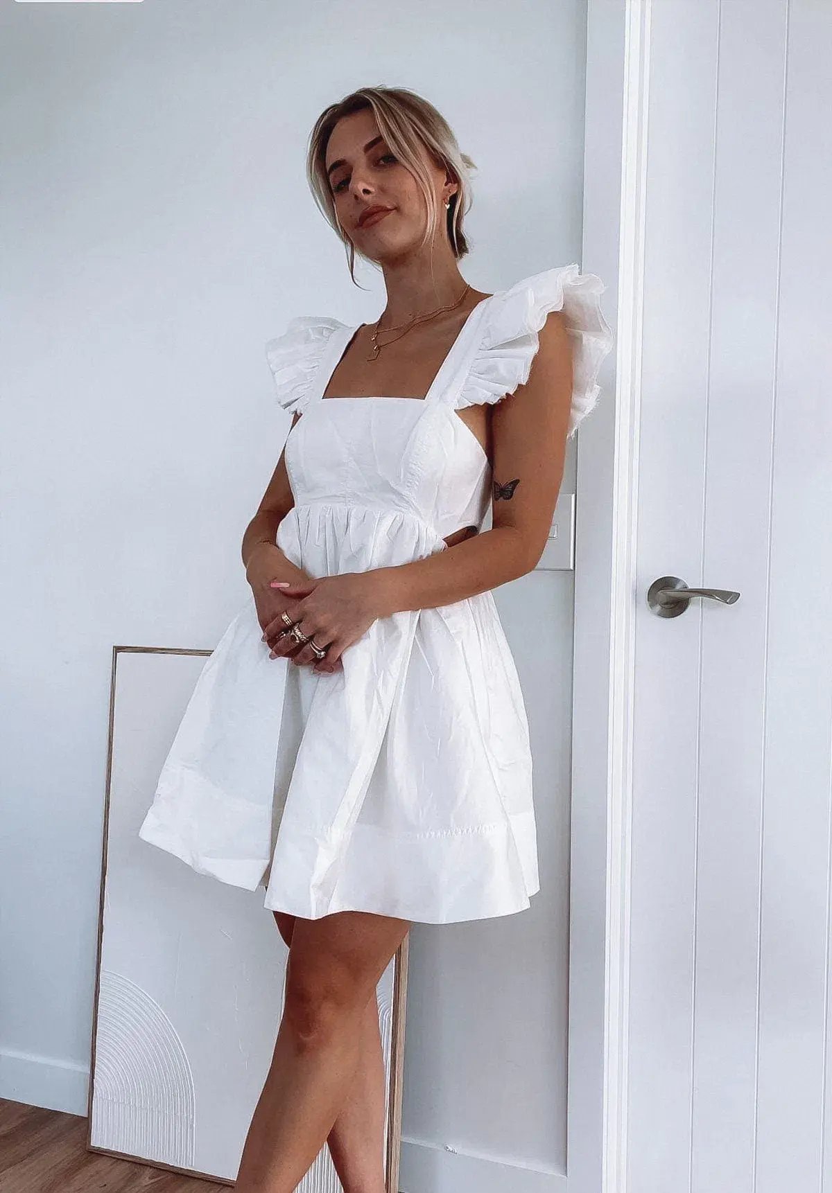Aje Midsummer Mini Dress White Size 6 photo 9