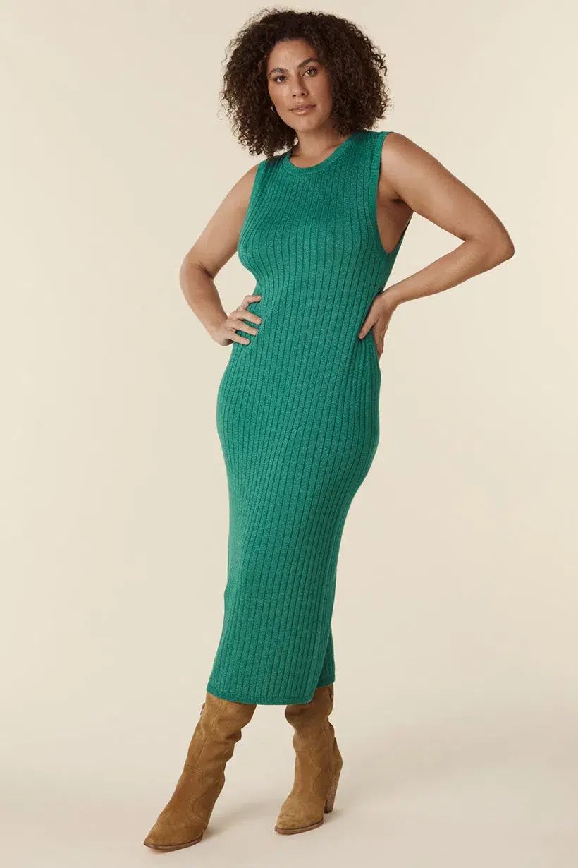 Spell Mercury Knit Dress Emerald Size 10 photo 3