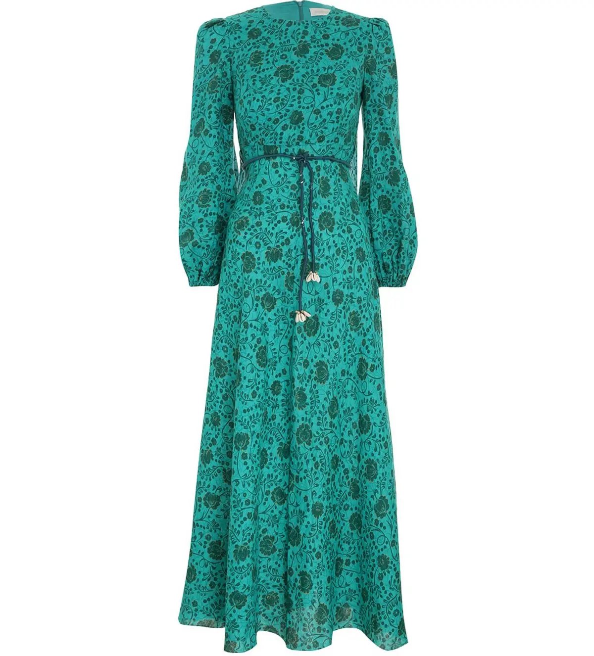 Zimmermann Lulu High Neck Midi Dress Jade Floral Size 3/AU 14 photo 3