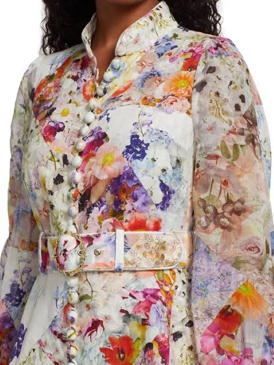 Zimmermann Prima Belted Mini Dress Patchwork Floral photo 4
