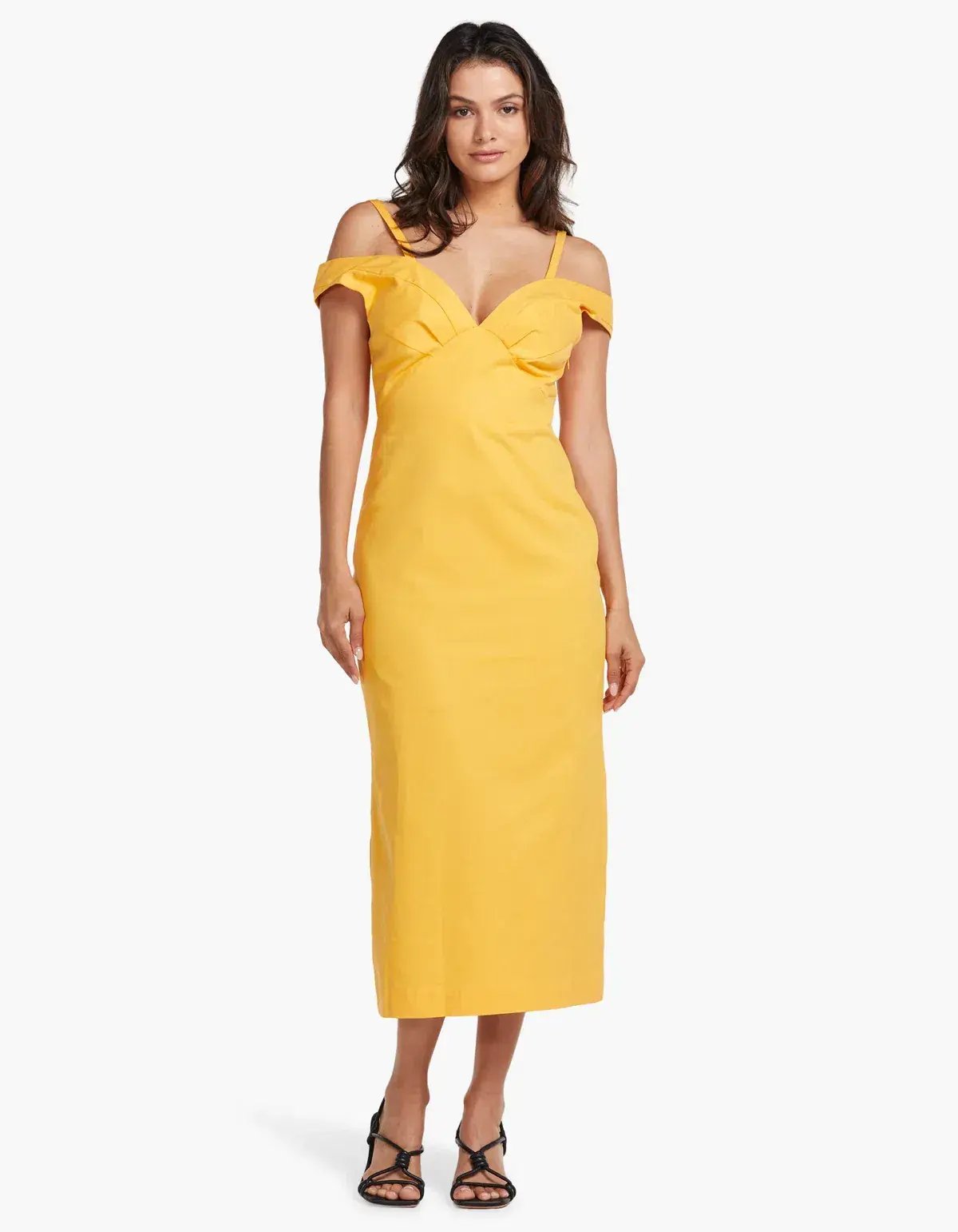 Viktoria & Woods Whirlpool Midi Dress in Mango Orange Yellow Size 14 photo 4