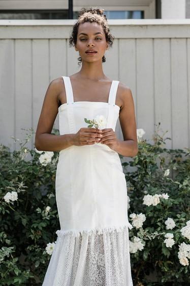 Steele Sutton Denim Midi Dress White Size 8 photo 2