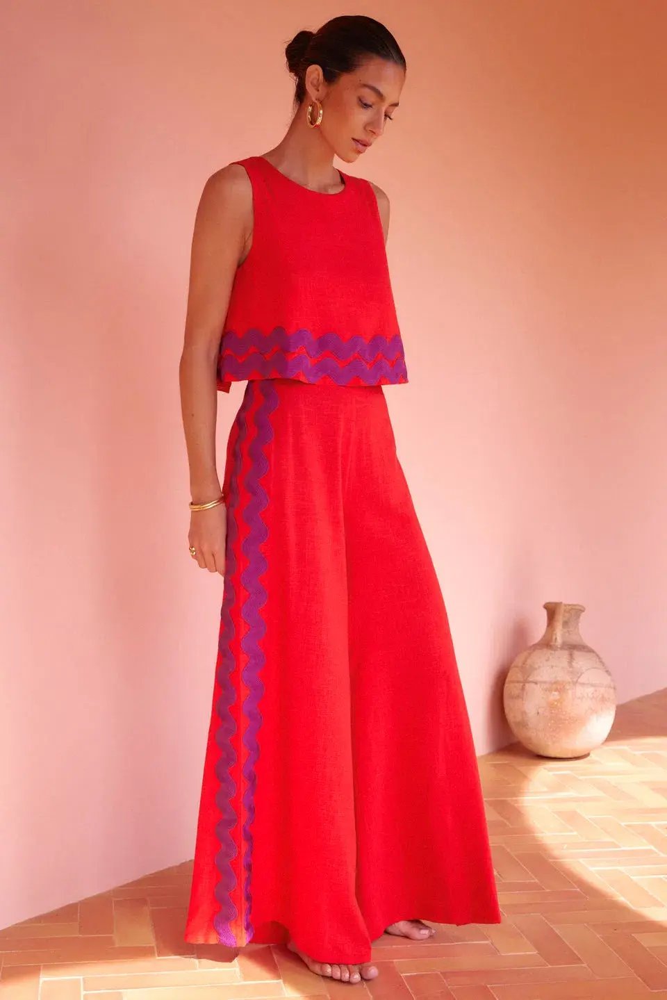 Mister Zimi Charlie Jumpsuit in Rhubarb Ric Rac Size 10 AU photo 2