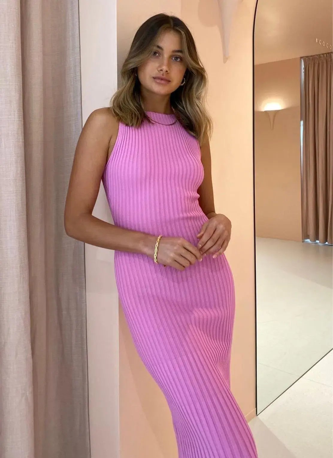 White Water sleeveless midi - bubblegum photo 2