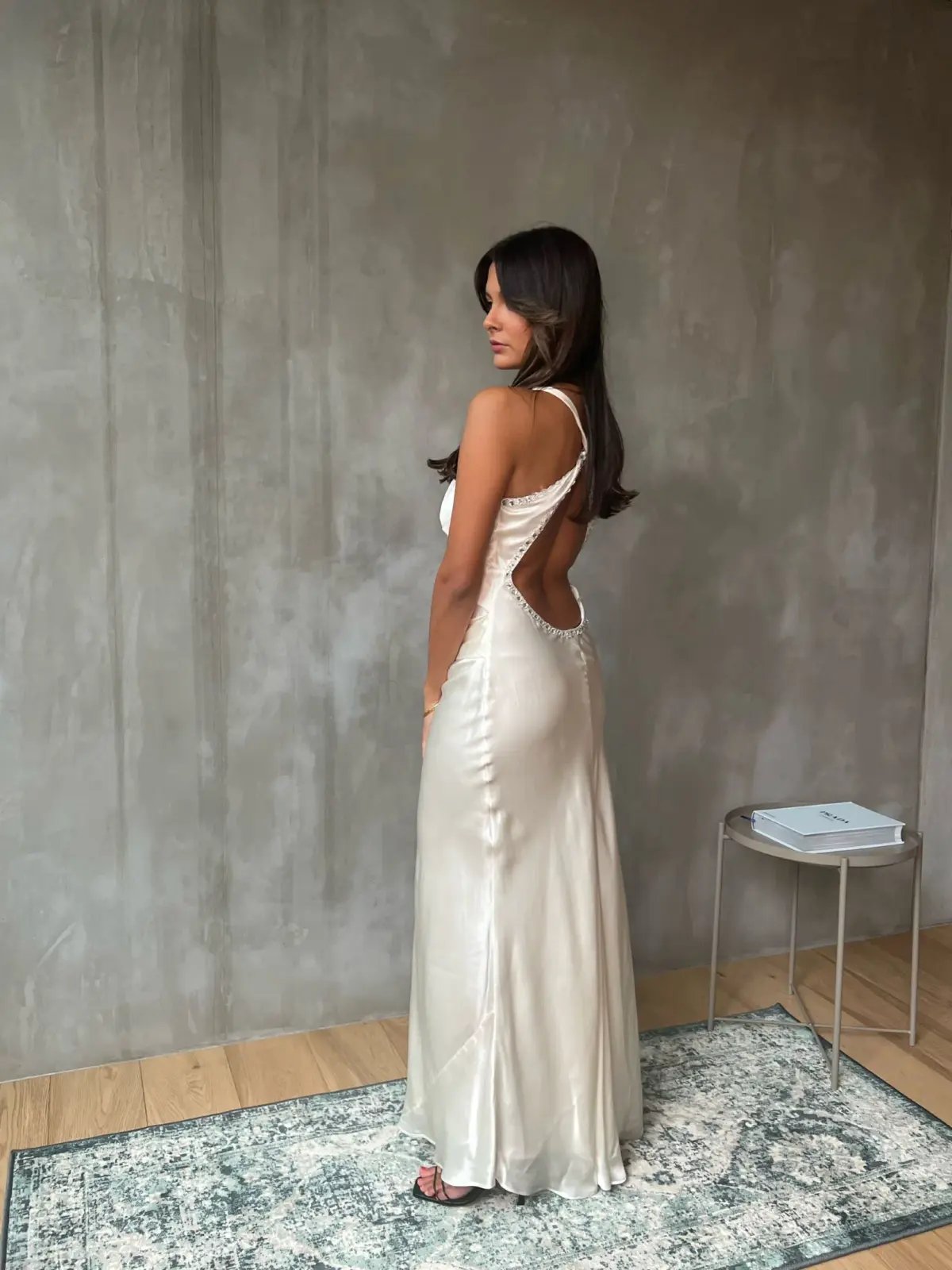 Ruth Tarvydas Open Back Vintage Maxi Dress White Size 8 photo 4