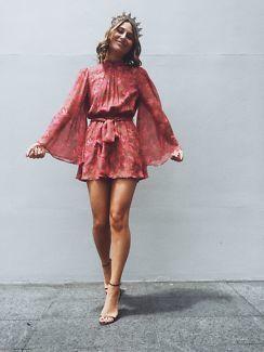 Zimmermann Karmic Flare Sleeve Playsuit Pink Paisley Chintz Size 0 / AU 8 photo 9