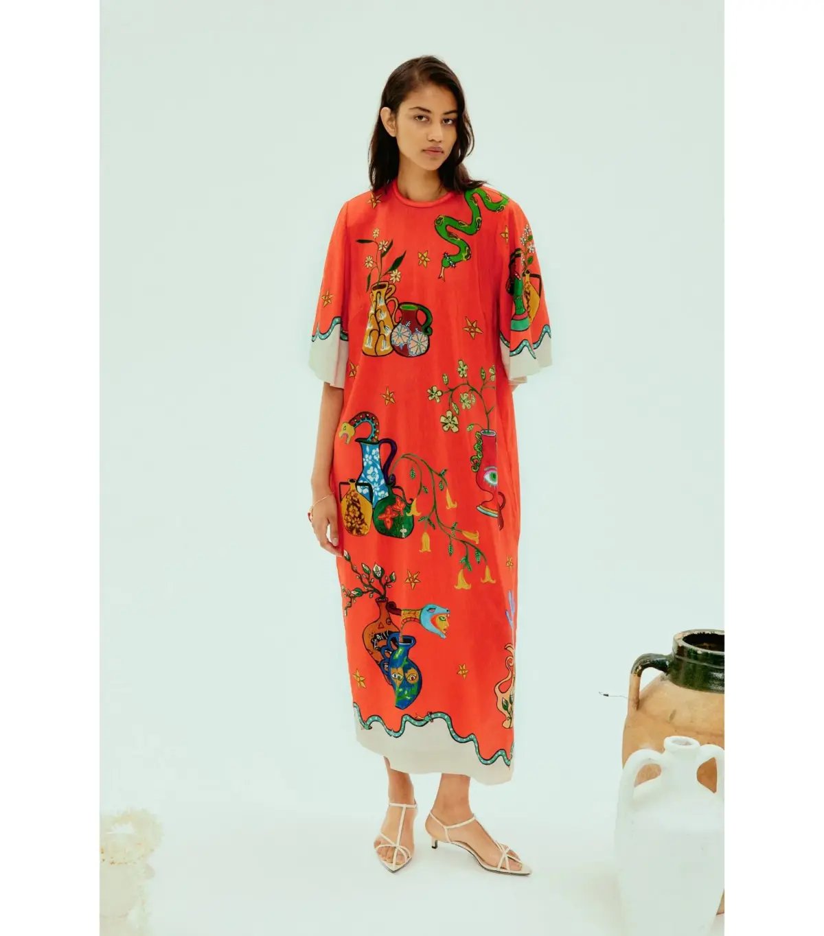 Alemais Rose Tee Dress in Red Print Size AU 8 photo 2