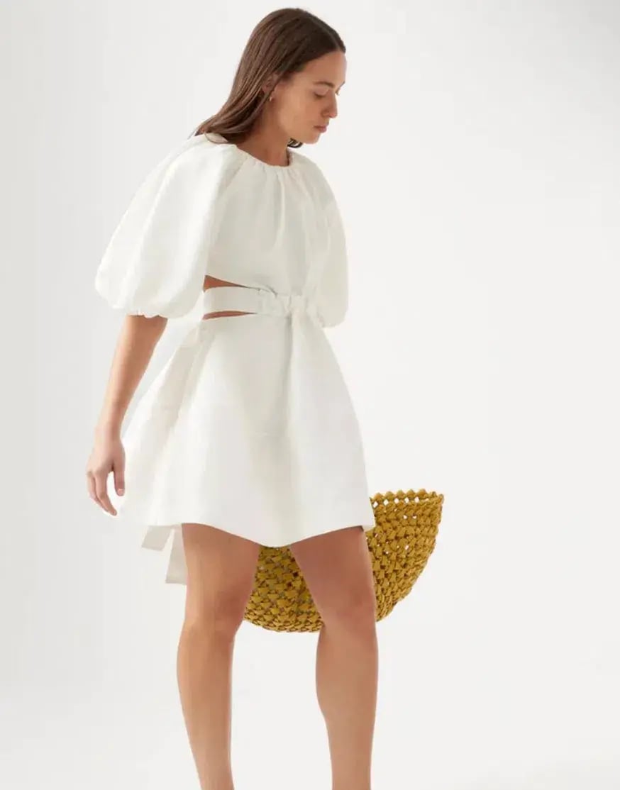 Aje Mimosa Cut Out Mini Dress Ivory Size 6 / XS photo 2