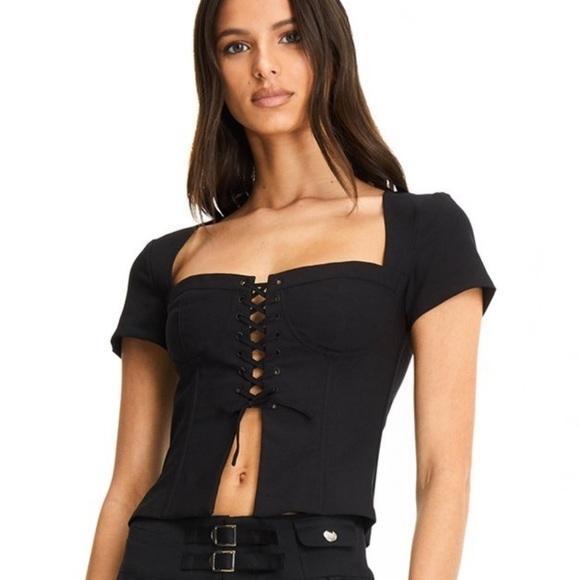 I. AM. GIA Evita Top Black Size 10 photo 2
