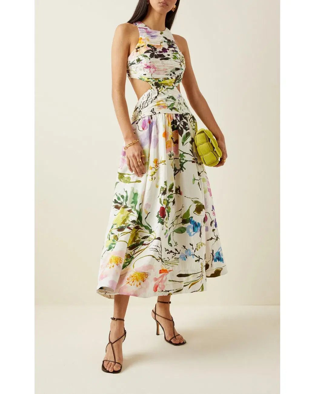 Aje Introspect Cut Out Midi Dress in Botanic Floral Print AU10 photo 4
