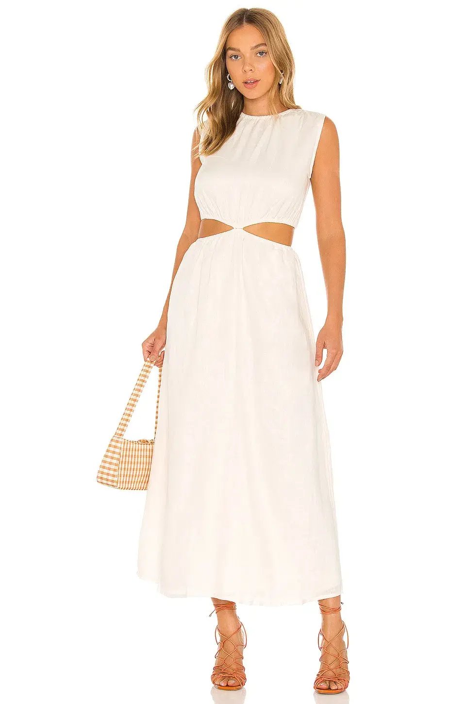 Faithful the brand Las Flores Maxi Dress in Plain Shell White Size 6 photo 2