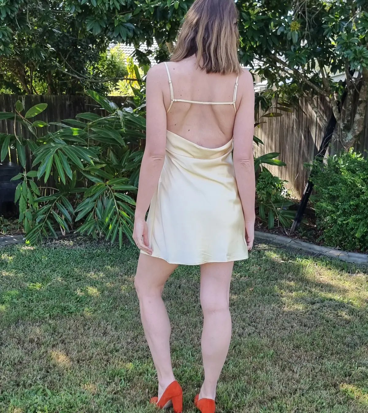 Dissh Greta Satin Mini Dress in Soft Yellow Size 14 photo 3