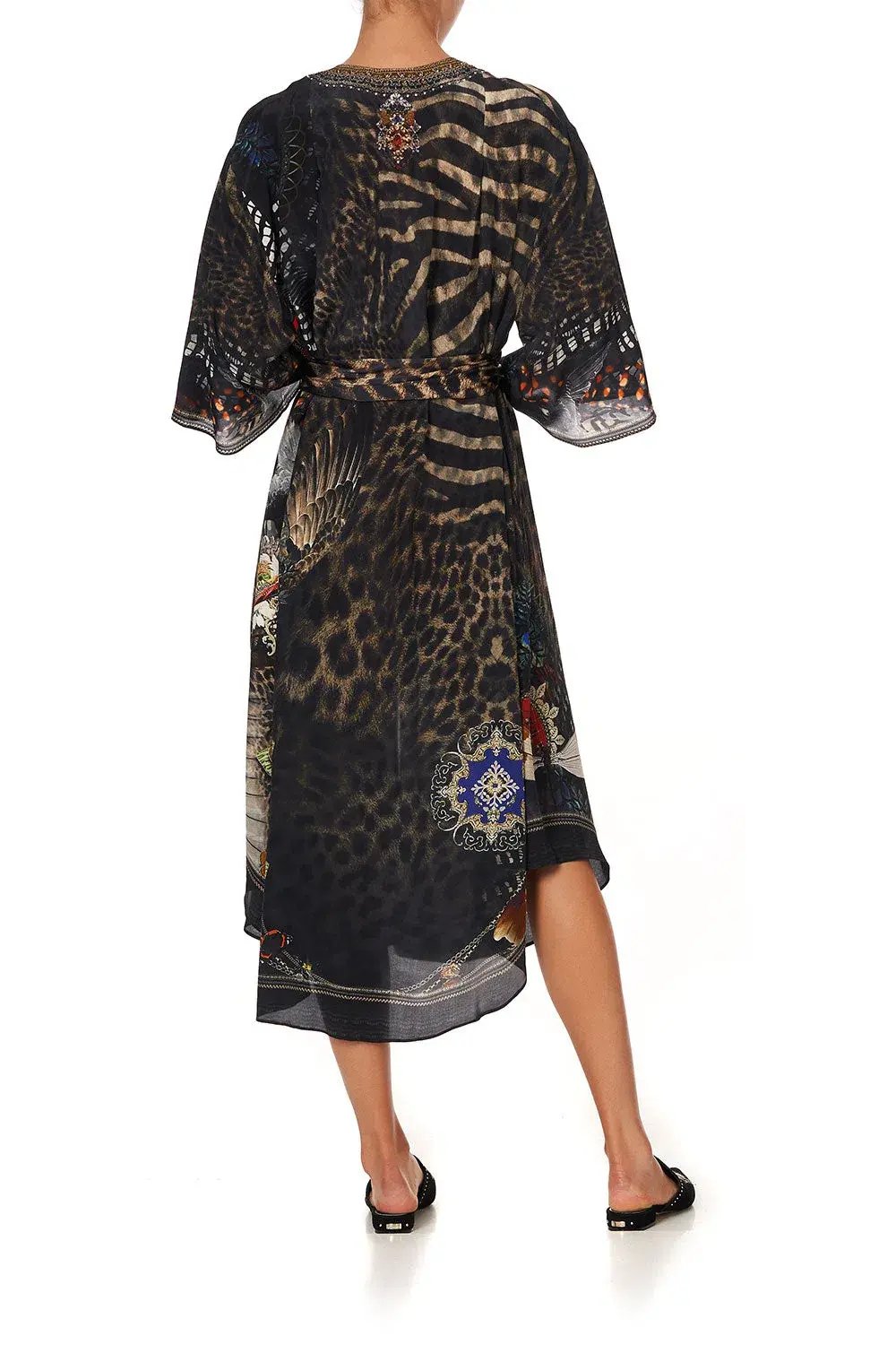 Camilla Treasure Chaser Loose Button Through Silk Dress Print Size 16 photo 3