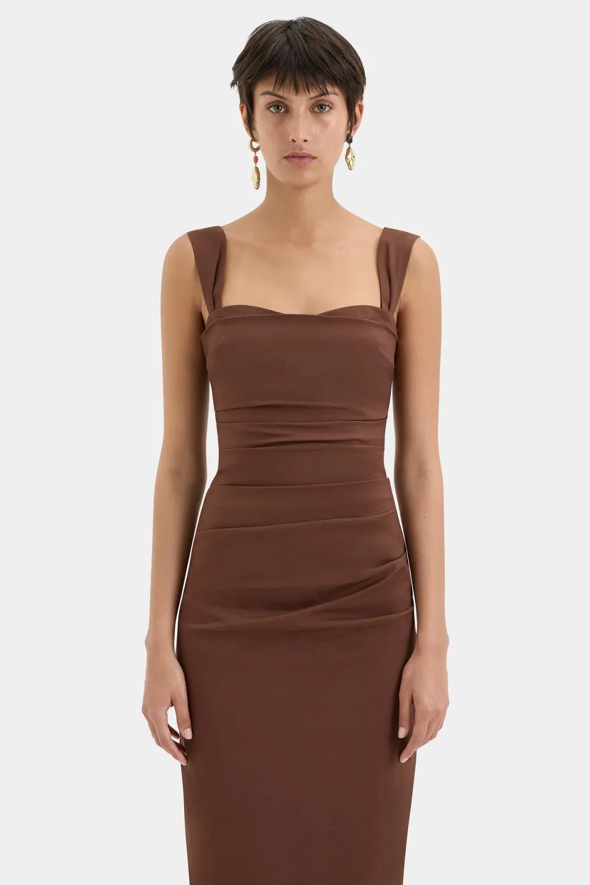 Sir the Label Dahlia Balconette Gown Chocolate Brown Size 10 photo 2