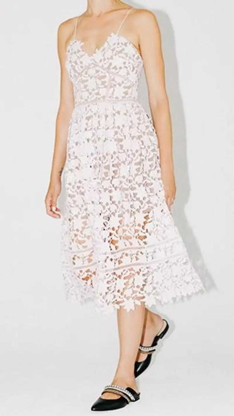 Self-portrait Azalea Guipure Lace Dress White Size AU 8 photo 4