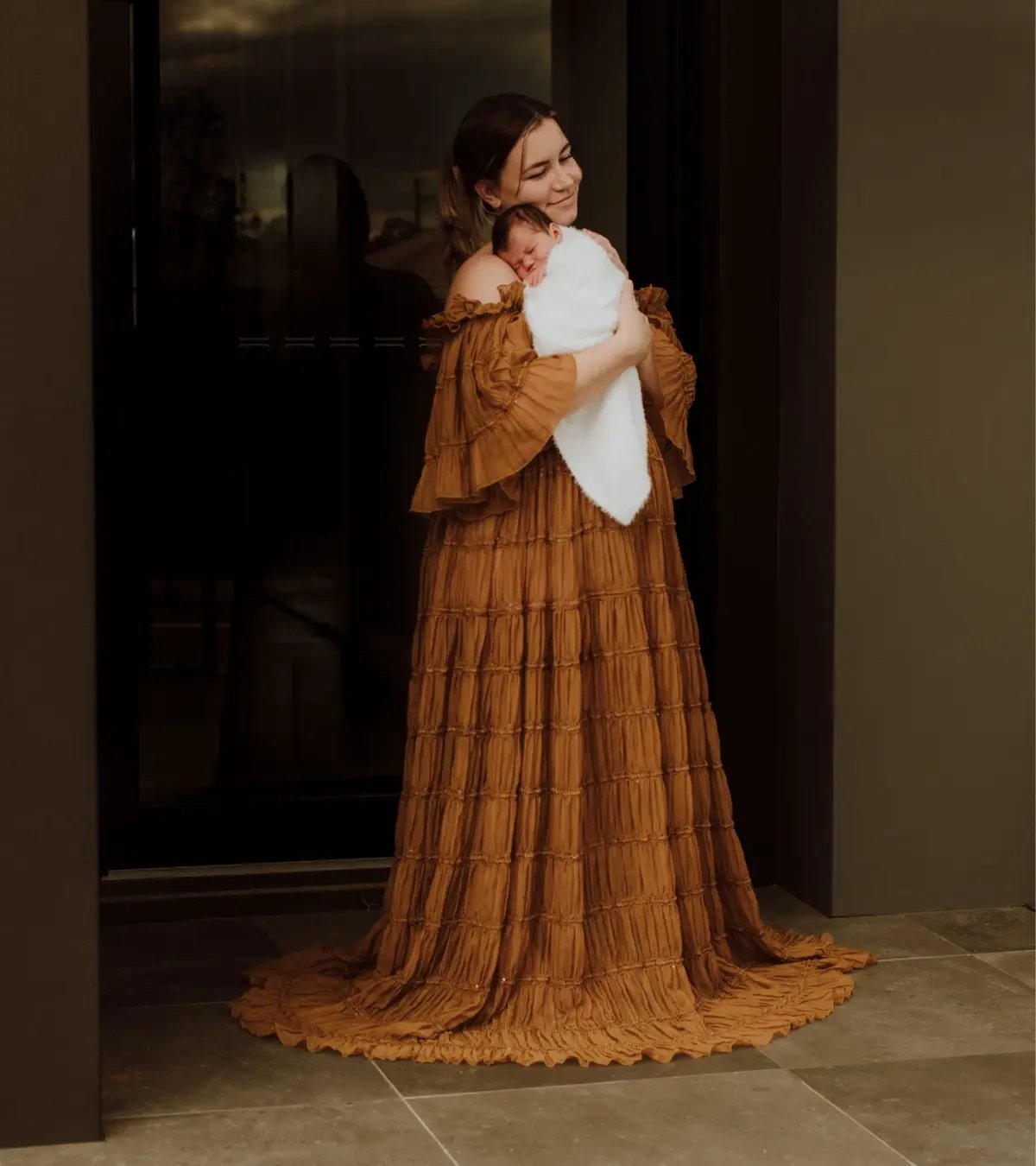 We Are Reclamation Chiffon Delight Gown in Caramel Size 16 photo 5