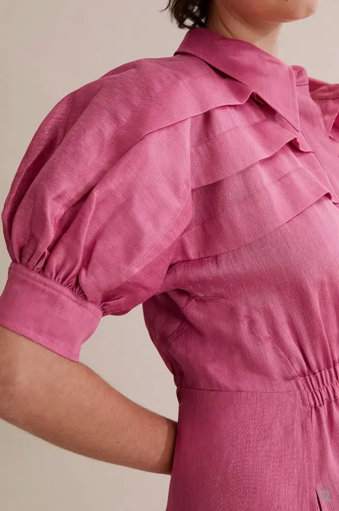 Country Road Pleat Detail Midi Dress Pink Size 6 photo 4