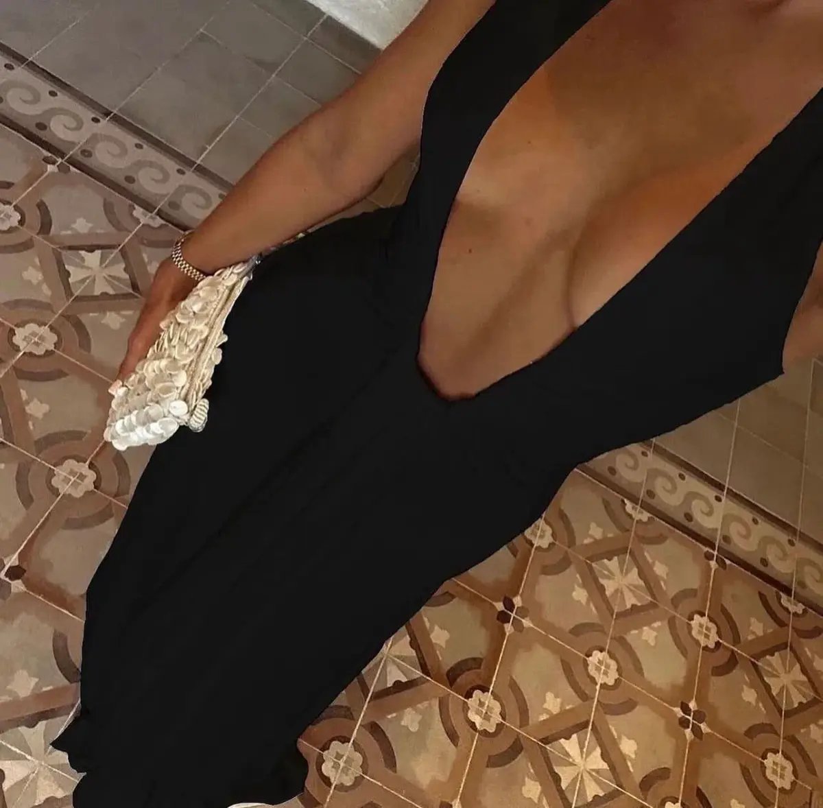 Misha Jennifer Crupo Maxi Black Size 8 photo 3
