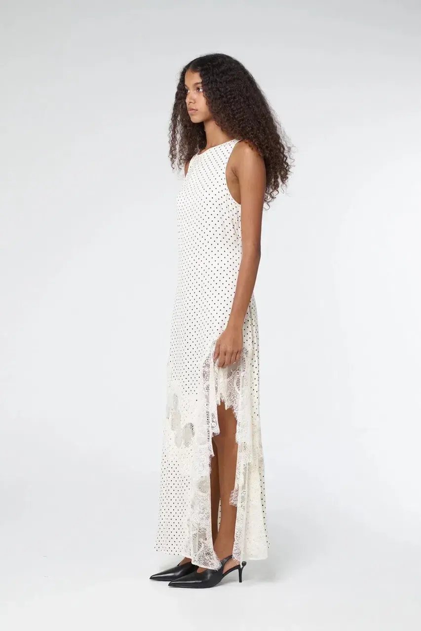 Third Form Visions Lace Frill Dress Cream Polka Dot Size AU 12 photo 4