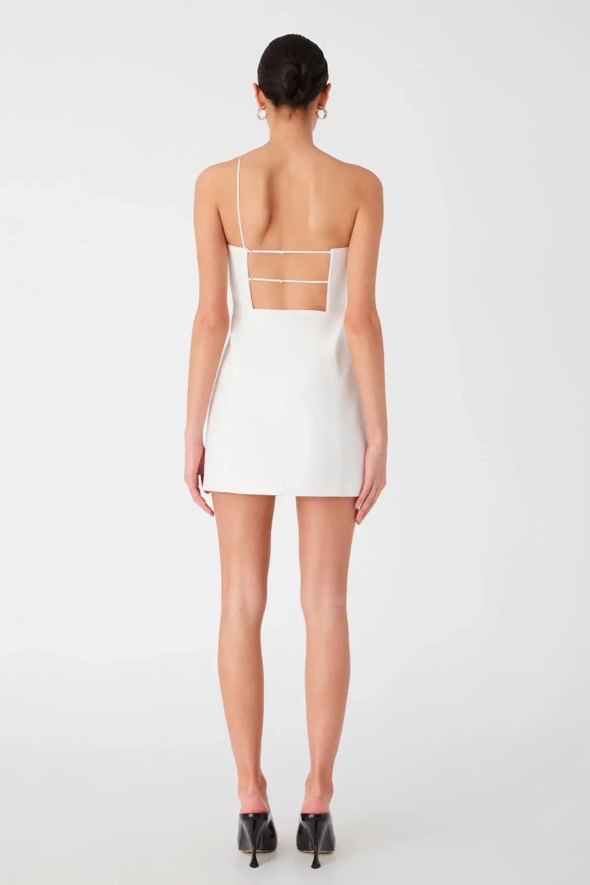 MISHA Adalynn Cotton Mini Dress Ivory Size 8 photo 2