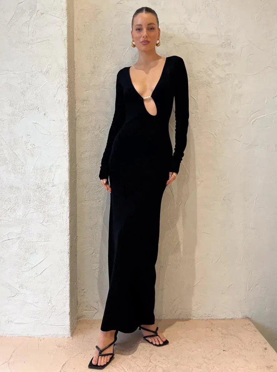 Sir the Label Kinetic Beaded Maxi Dress Black Size 0/ AU 6 photo 2