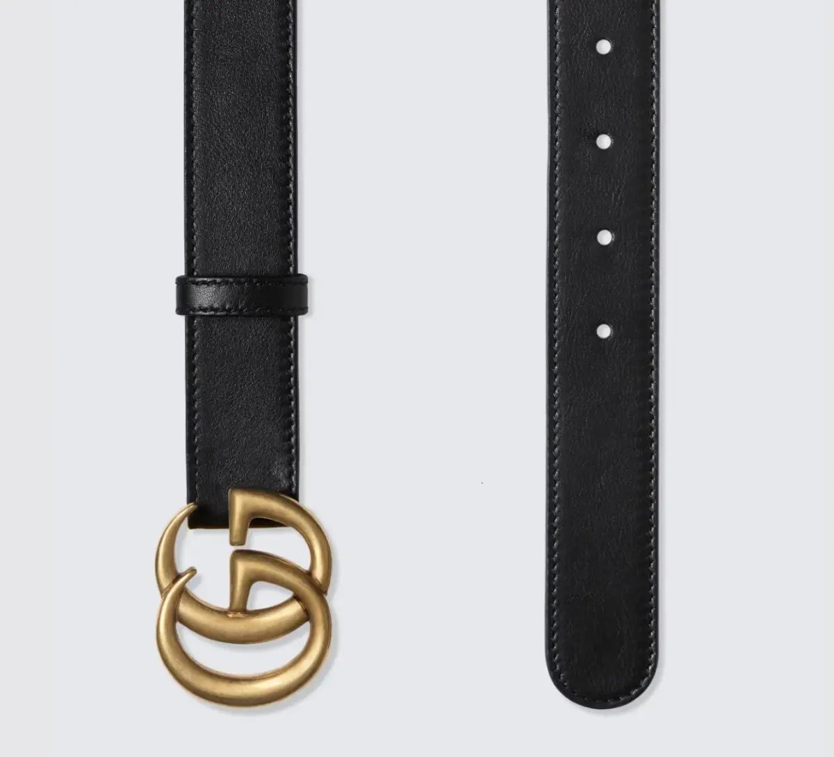 Leather Belt with Double G Buckle photo 2