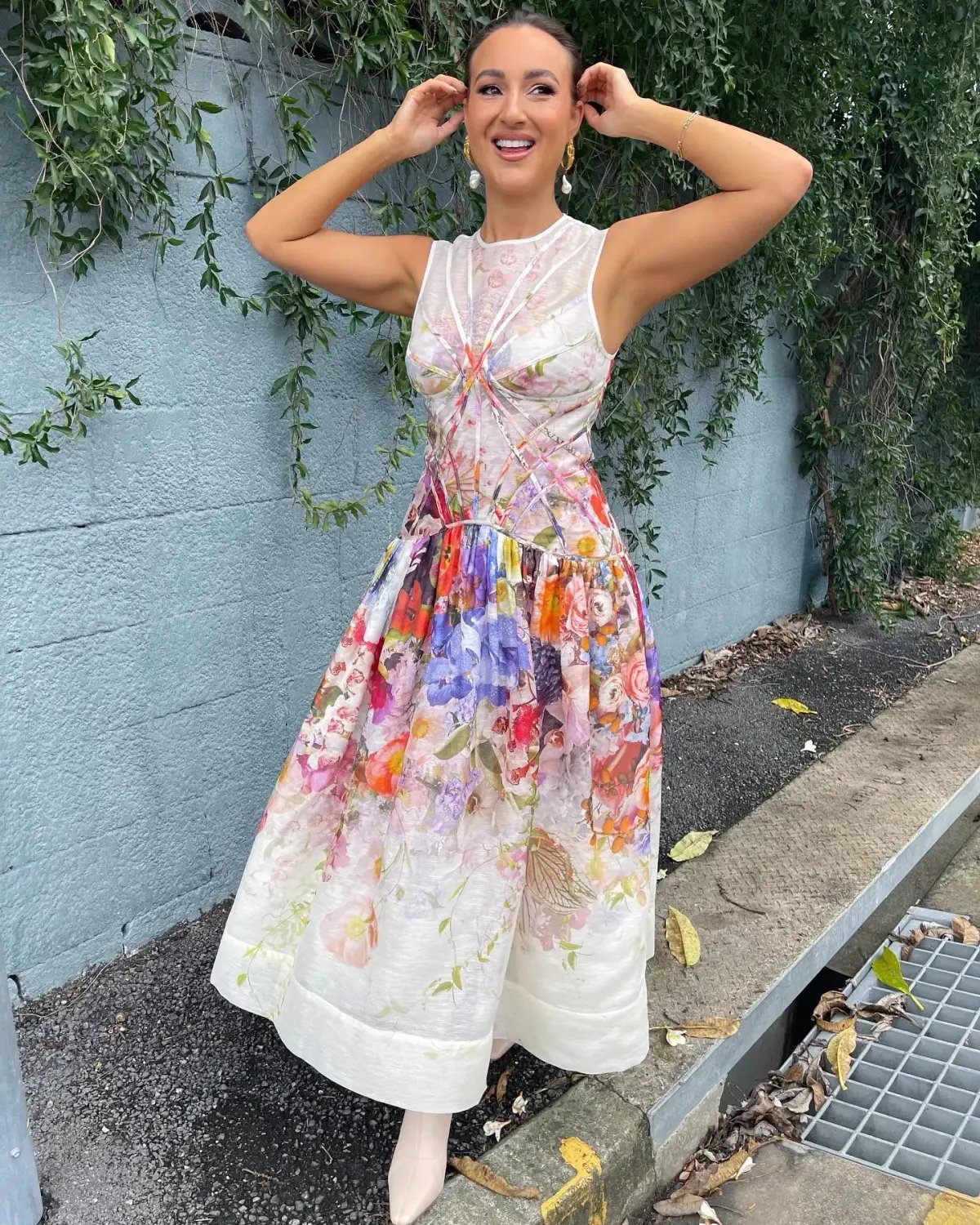 Zimmermann Prima Panelled Midi Dress Multi Floral Size 1 / Au 10 photo 2