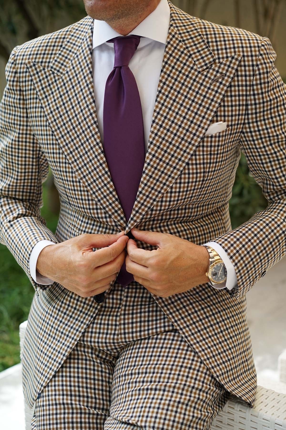 OTAA Deep Lilac Satin Necktie photo 3