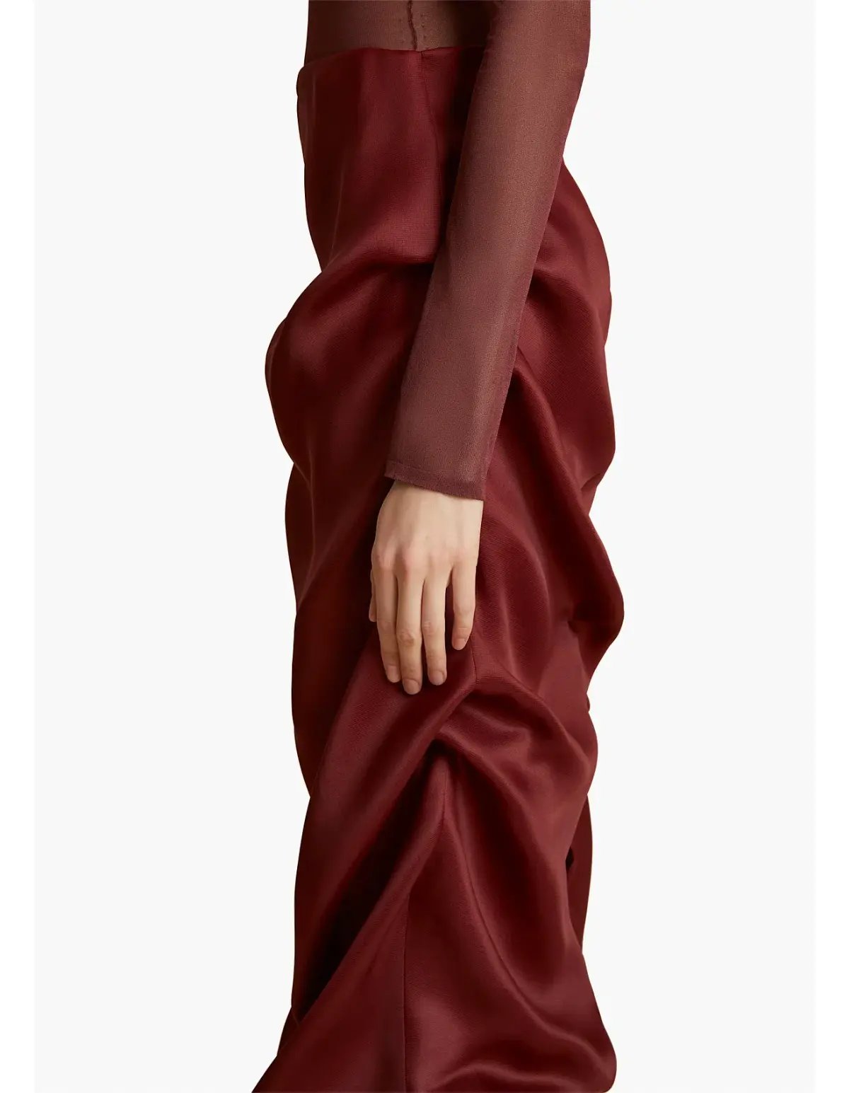 Khaite Olula Maxi Skirt in Oxblood Size 6/XS photo 2