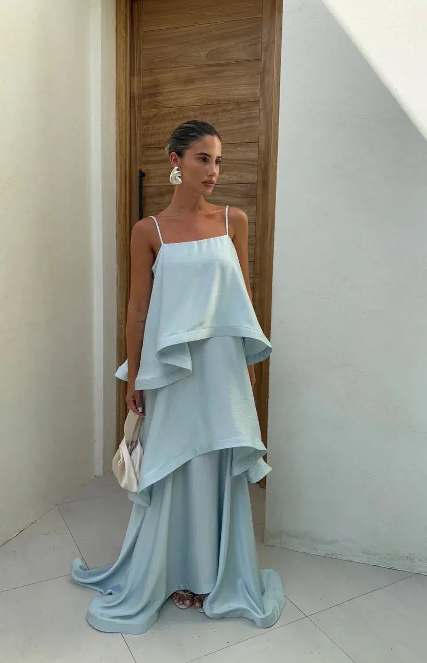 Elliatt Tilly Tiered Maxi Dress Blue Size S / AU 8-10 photo 5