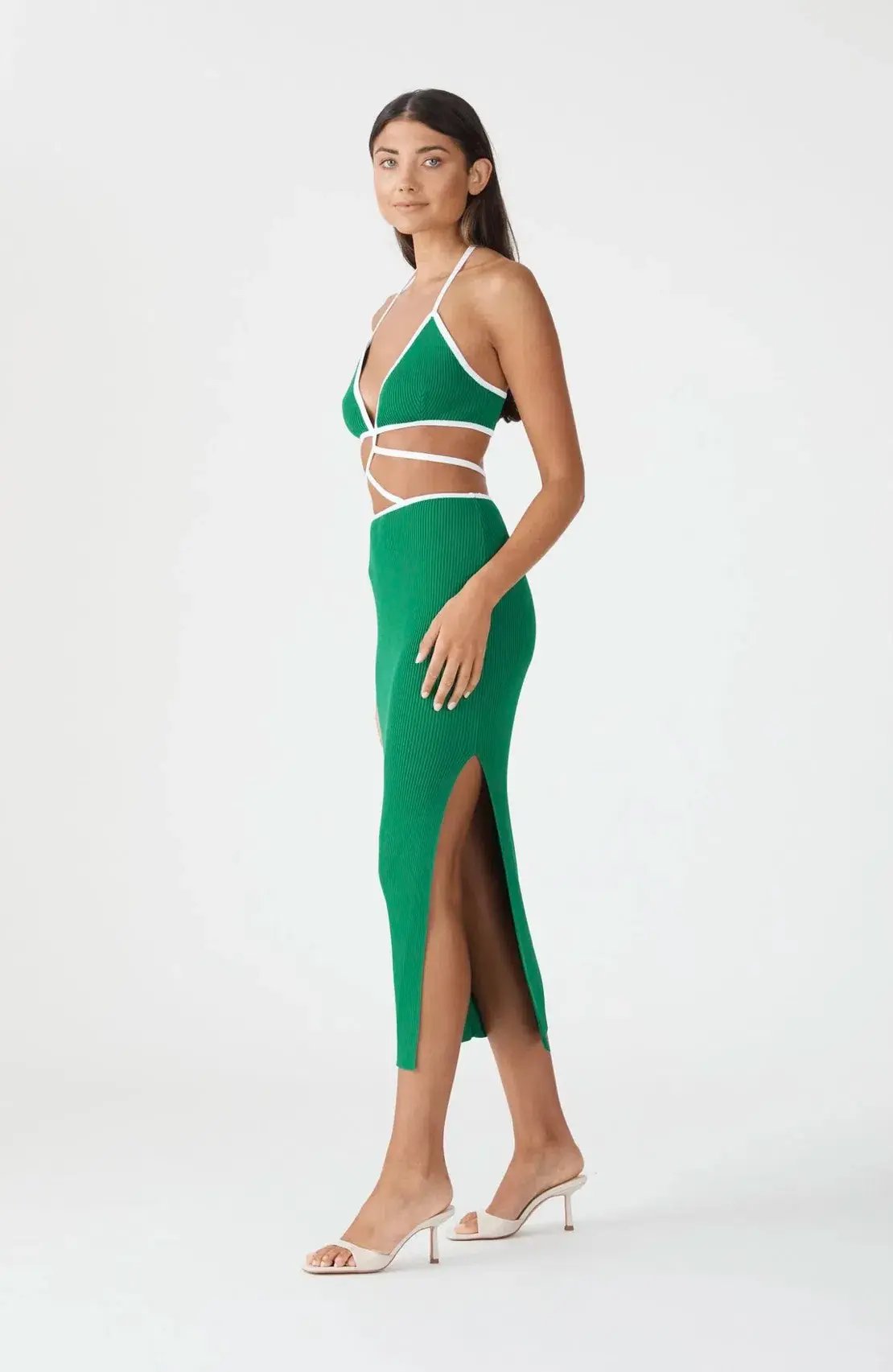 San Sloane Gabby Midi Dress Green Size 8 photo 2