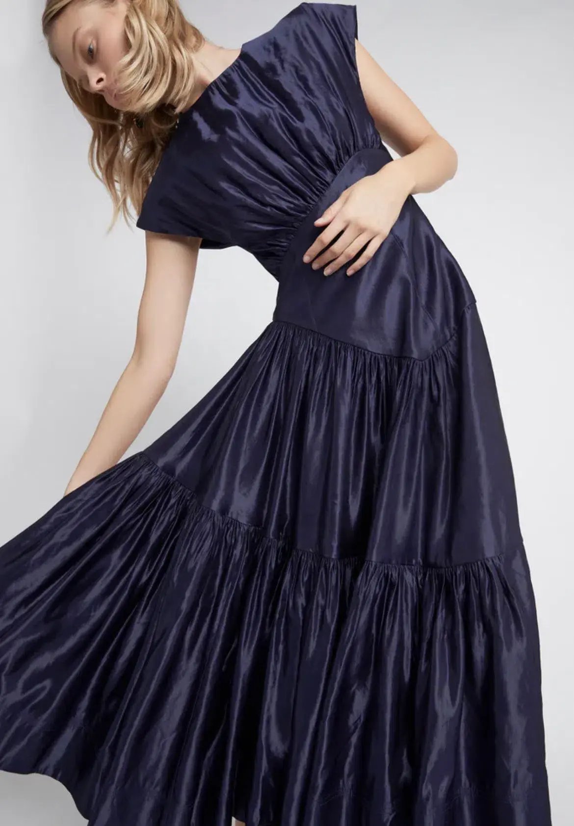 Aje Serendipity Reflection Midi Dress Washed Indigo Size 10 photo 2
