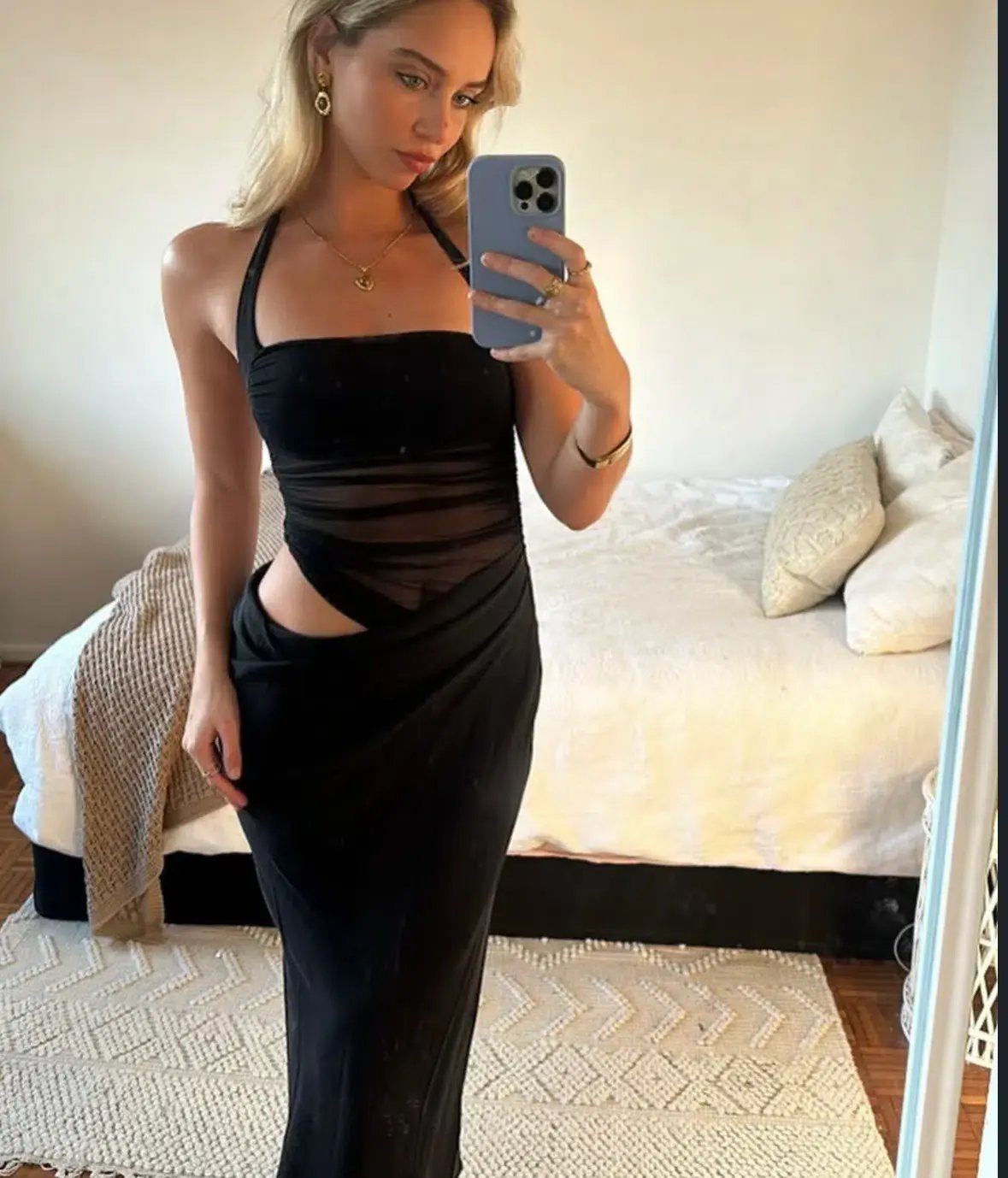 Benni Gina Halter Dress Maxi Black Size AU 8 photo 3