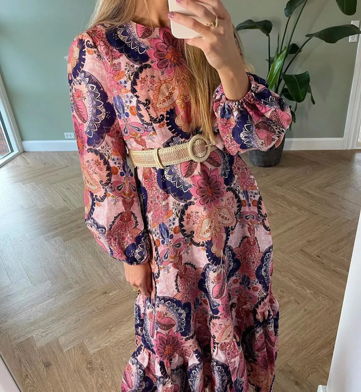 Zimmermann The Laurel Billow Emb Midi Dress in Navy Baroque Floral Size 2 /Au 12 photo 3