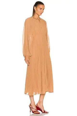 Zimmermann Sunray Pleated Midi Dress Biscuit Size AU 14 photo 3