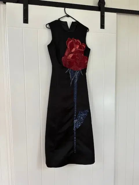 Leo Lin Cleo Embellished Sleeveless Midi Dress Rose Print Size AU 8 photo 2