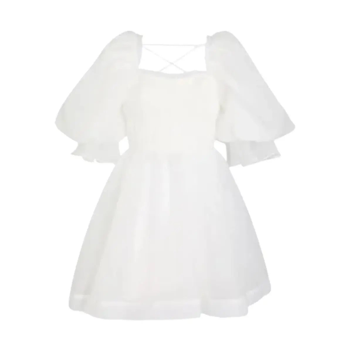 AJE Astrid Tie Back Mini Dress Ivory White Size AU 6 photo 6