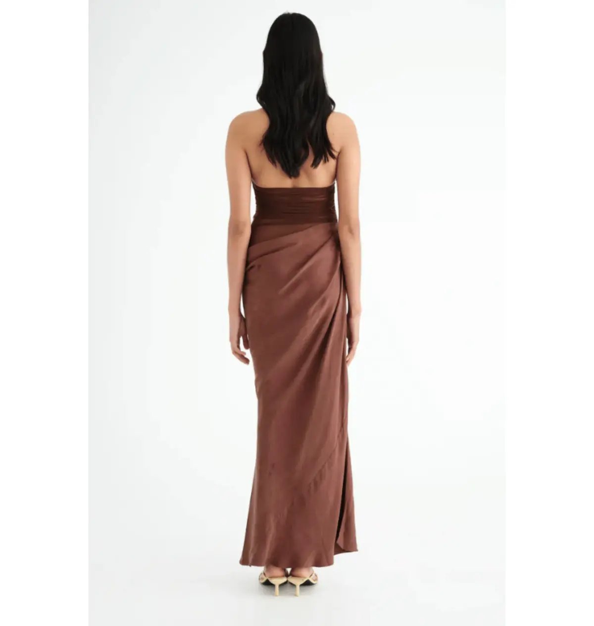 Natalie Rolt Elodie  Mini Silk Brown Size 6 photo 3