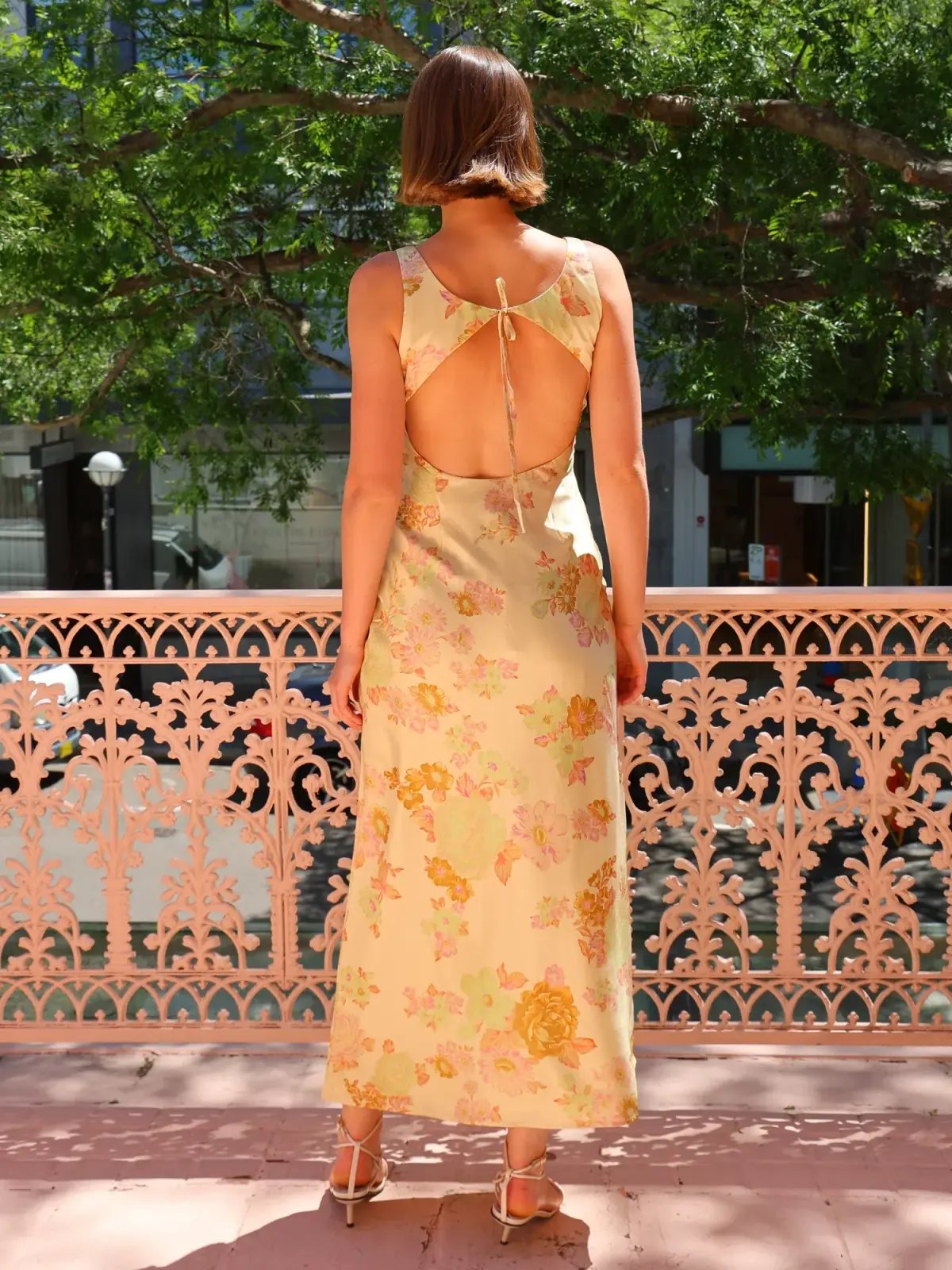 Ownley Andrea Midi Dress Citrus Floral Size 12 photo 4