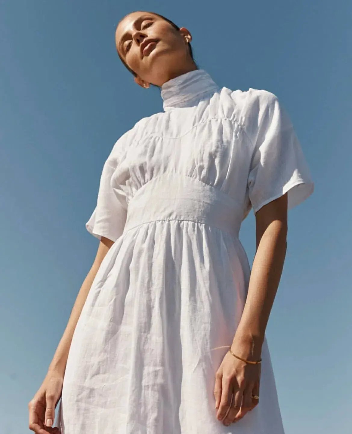 Dissh Elise Linen Midi Dress White Size 16 photo 2