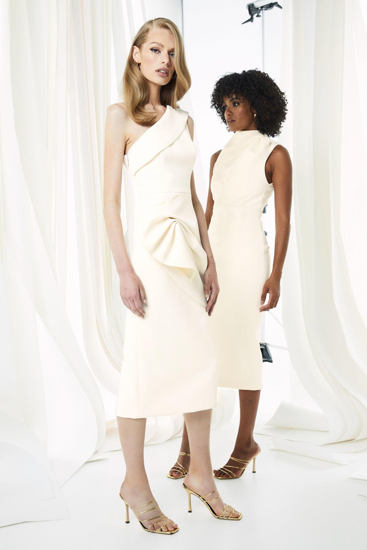 Mossman The Edge of Glory Midi Dress Ivory Size 10 photo 3