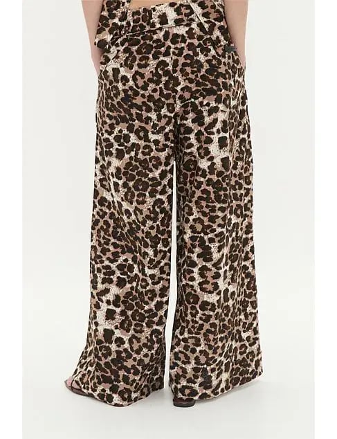 Aje Dessie Belted Relaxed Pant Animal Print Size 12 photo 5