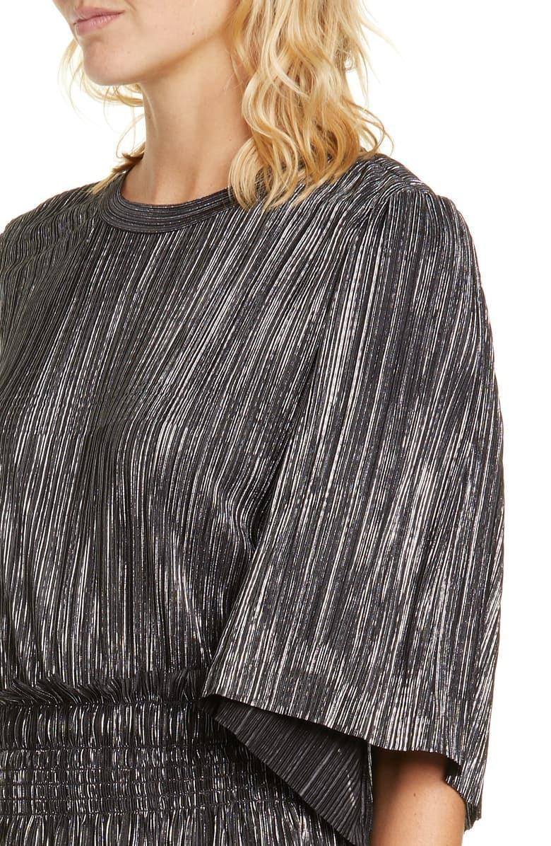Iro Cuzco Silver Black Metallic Dress Size 12 photo 4