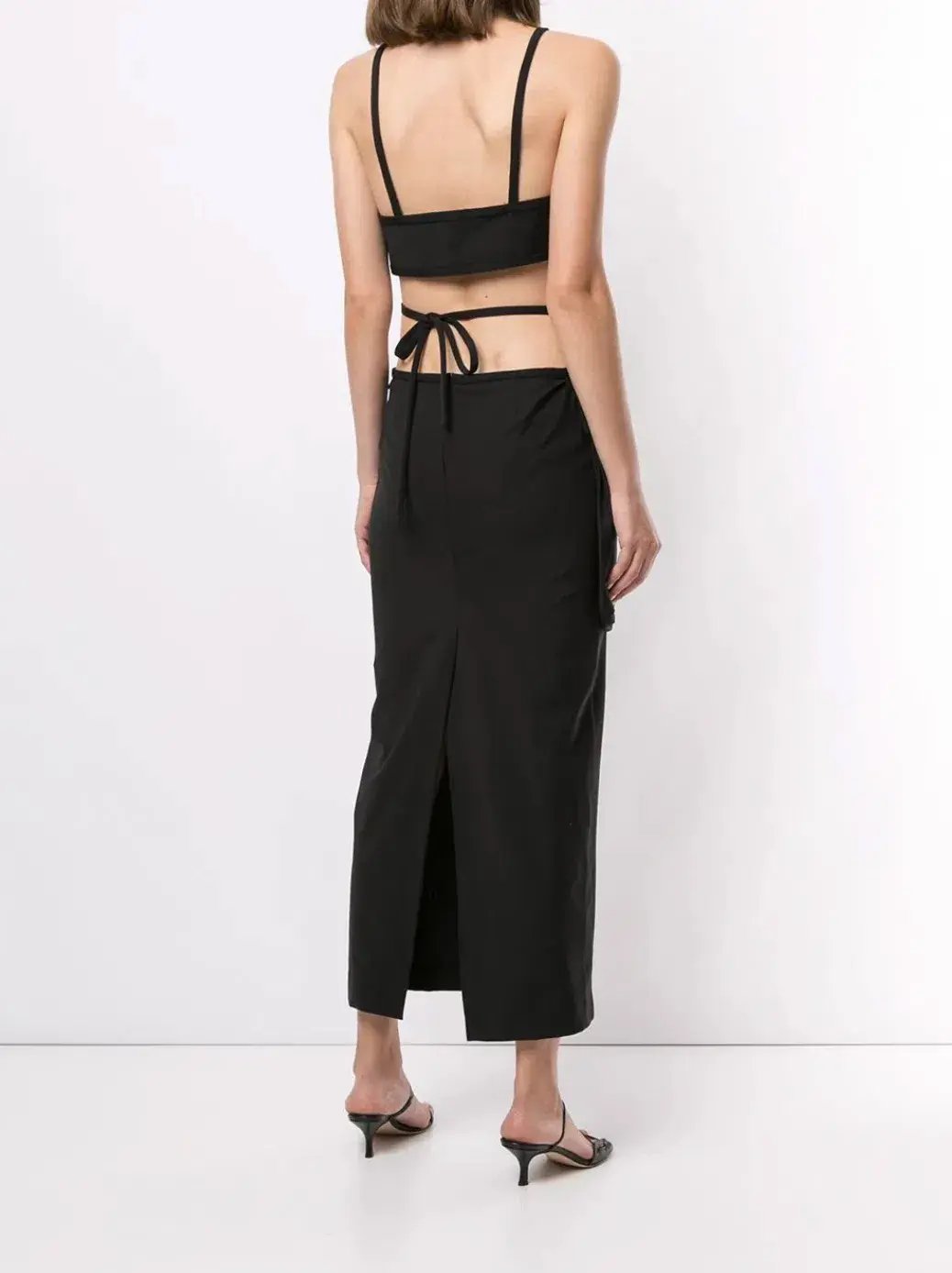 Christopher Esber Cross Bandeau Tie Dress Black Size 6 photo 2