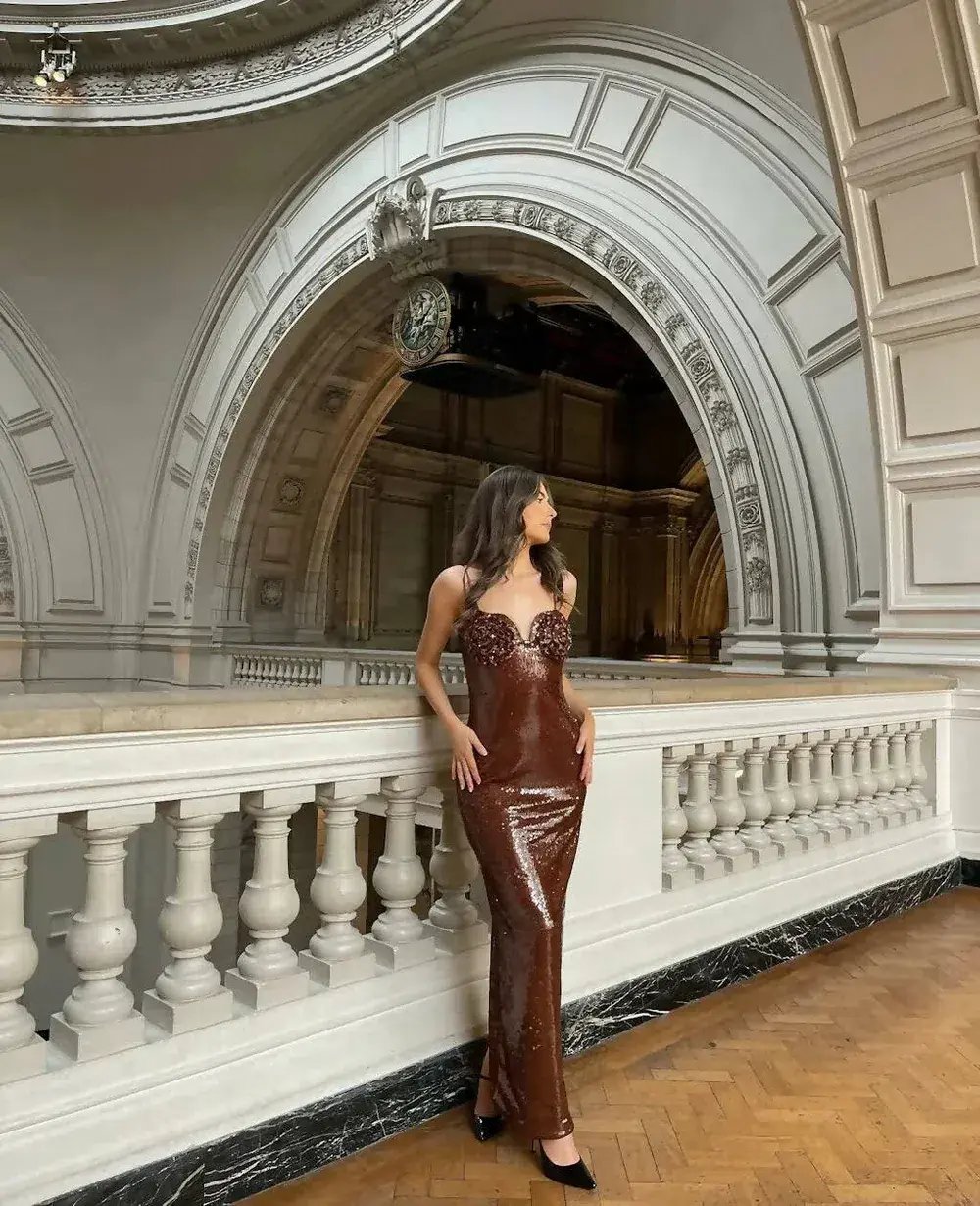 Mew Mews Lorelei Dress Brown Sequin Size S/M photo 6