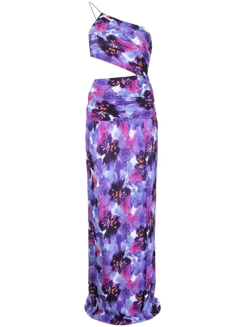 Rebecca Vallance Purple Rain One Shoulder Gown Print Size 10 photo 4