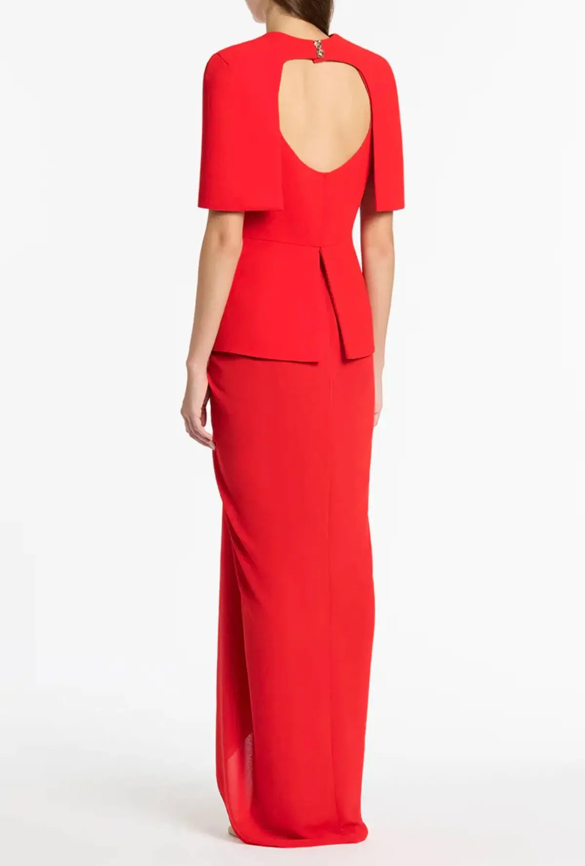 Carla Zampatti Georgette Waterfall Maxi Skirt in Red Size XS / AU 6 photo 2