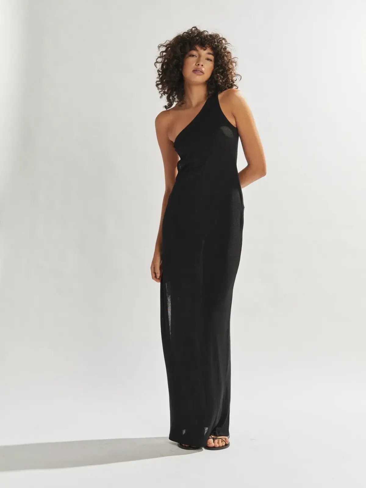One Mile the Label Katie One Shoulder Dress Black Size AU 10 photo 3