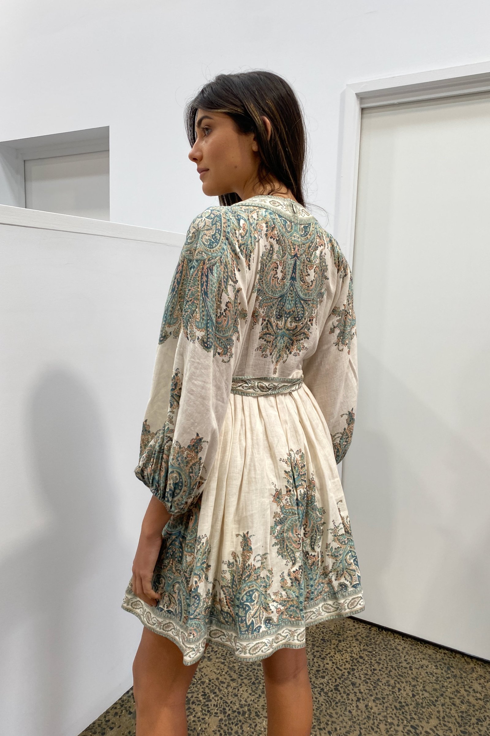 ZIMMERMANN BRIGHTON PAISLEY MINI DRESS - TURQUOISE photo 9